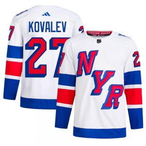 Alex Kovalev New York Rangers Adidas Authentic White 2024 Stadium Series Primegreen Jersey