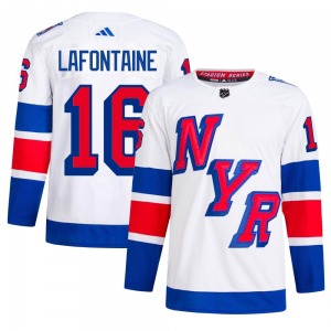 Pat Lafontaine New York Rangers Adidas Authentic White 2024 Stadium Series Primegreen Jersey
