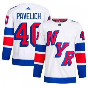 Mark Pavelich New York Rangers Adidas Authentic White 2024 Stadium Series Primegreen Jersey