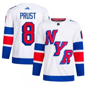 Brandon Prust New York Rangers Adidas Authentic White 2024 Stadium Series Primegreen Jersey