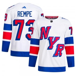 Matt Rempe New York Rangers Adidas Authentic White 2024 Stadium Series Primegreen Jersey