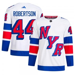 Matthew Robertson New York Rangers Adidas Authentic White 2024 Stadium Series Primegreen Jersey