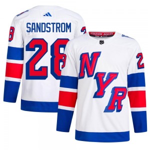 Tomas Sandstrom New York Rangers Adidas Authentic White 2024 Stadium Series Primegreen Jersey