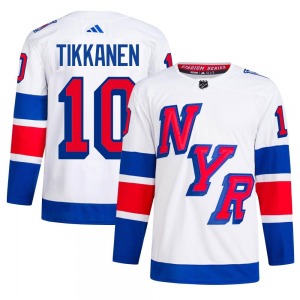 Esa Tikkanen New York Rangers Adidas Authentic White 2024 Stadium Series Primegreen Jersey