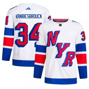 John Vanbiesbrouck New York Rangers Adidas Authentic White 2024 Stadium Series Primegreen Jersey