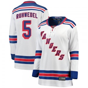 Women's Chad Ruhwedel New York Rangers Fanatics Branded Breakaway White Away Jersey