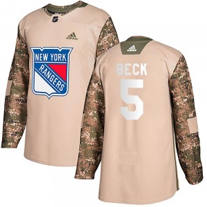 Youth Barry Beck New York Rangers Adidas Authentic Camo Veterans Day Practice Jersey