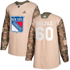 Youth Alex Belzile New York Rangers Adidas Authentic Camo Veterans Day Practice Jersey