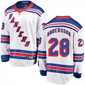 Lias Andersson New York Rangers Fanatics Branded Breakaway White Away Jersey