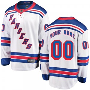 Custom New York Rangers Fanatics Branded Breakaway White Custom Away Jersey