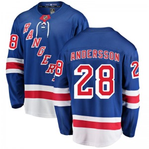 Lias Andersson New York Rangers Fanatics Branded Breakaway Blue Home Jersey