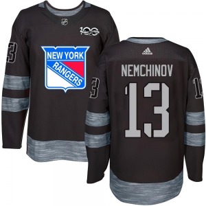 Sergei Nemchinov New York Rangers Authentic Black 1917-2017 100th Anniversary Jersey