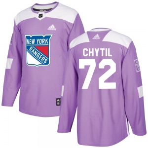 Filip Chytil New York Rangers Adidas Authentic Purple Fights Cancer Practice Jersey