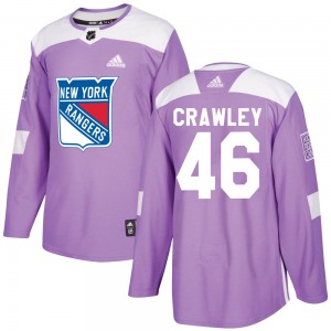 Brandon Crawley New York Rangers Adidas Authentic Purple ized Fights Cancer Practice Jersey