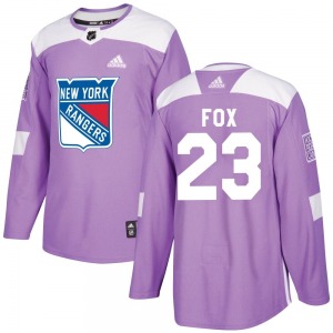 Adam Fox New York Rangers Adidas Authentic Purple Fights Cancer Practice Jersey