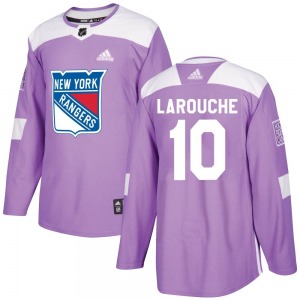Pierre Larouche New York Rangers Adidas Authentic Purple Fights Cancer Practice Jersey