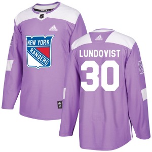 Henrik Lundqvist New York Rangers Adidas Authentic Purple Fights Cancer Practice Jersey