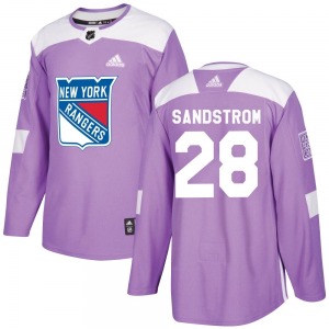 Tomas Sandstrom New York Rangers Adidas Authentic Purple Fights Cancer Practice Jersey