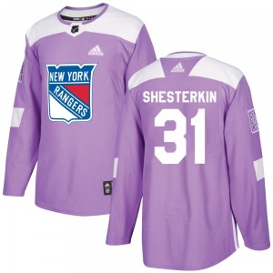 Igor Shesterkin New York Rangers Adidas Authentic Purple Fights Cancer Practice Jersey