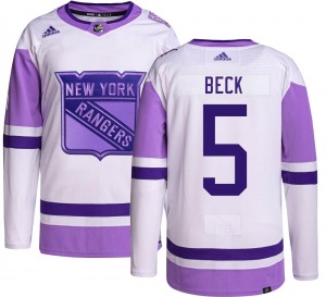 Barry Beck New York Rangers Adidas Authentic Hockey Fights Cancer Jersey