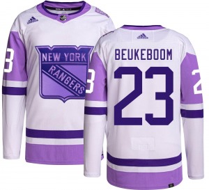 Jeff Beukeboom New York Rangers Adidas Authentic Hockey Fights Cancer Jersey