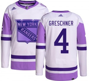 Ron Greschner New York Rangers Adidas Authentic Hockey Fights Cancer Jersey