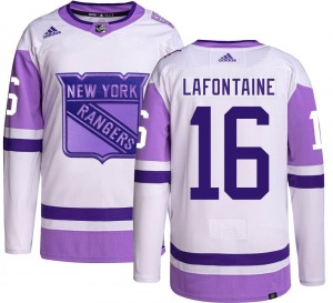Pat Lafontaine New York Rangers Adidas Authentic Hockey Fights Cancer Jersey