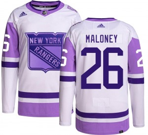 Dave Maloney New York Rangers Adidas Authentic Hockey Fights Cancer Jersey