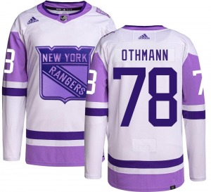 Brennan Othmann New York Rangers Adidas Authentic Hockey Fights Cancer Jersey