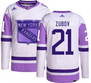 Sergei Zubov New York Rangers Adidas Authentic Hockey Fights Cancer Jersey