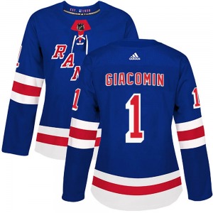 Women's Eddie Giacomin New York Rangers Adidas Authentic Royal Blue Home Jersey