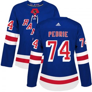 Women's Vince Pedrie New York Rangers Adidas Authentic Royal Blue Home Jersey