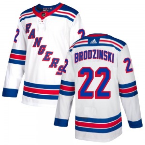 Youth Jonny Brodzinski New York Rangers Adidas Authentic White Jersey
