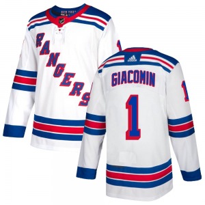 Youth Eddie Giacomin New York Rangers Adidas Authentic White Jersey