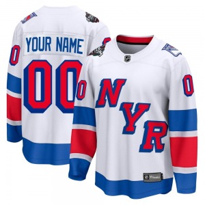 Custom New York Rangers Fanatics Branded Breakaway White Custom 2024 Stadium Series Jersey