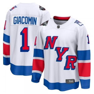 Eddie Giacomin New York Rangers Fanatics Branded Breakaway White 2024 Stadium Series Jersey