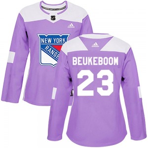 Women's Jeff Beukeboom New York Rangers Adidas Authentic Purple Fights Cancer Practice Jersey