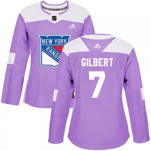 Women's Rod Gilbert New York Rangers Adidas Authentic Purple Fights Cancer Practice Jersey