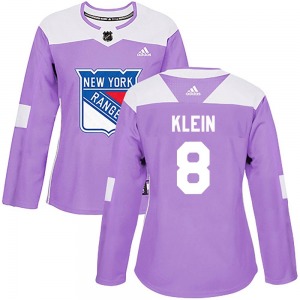 Women's Kevin Klein New York Rangers Adidas Authentic Purple Fights Cancer Practice Jersey
