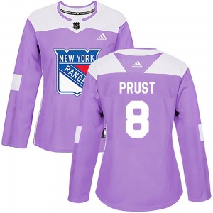 Women's Brandon Prust New York Rangers Adidas Authentic Purple Fights Cancer Practice Jersey