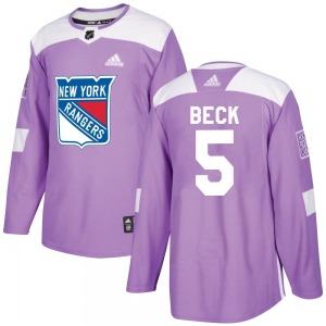 Youth Barry Beck New York Rangers Adidas Authentic Purple Fights Cancer Practice Jersey