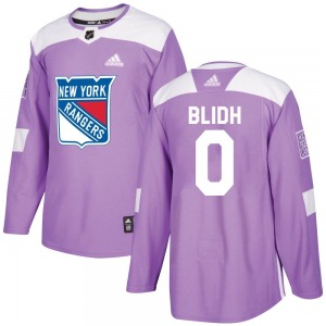 Youth Anton Blidh New York Rangers Adidas Authentic Purple Fights Cancer Practice Jersey