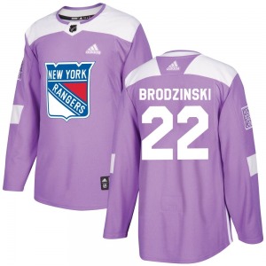 Youth Jonny Brodzinski New York Rangers Adidas Authentic Purple Fights Cancer Practice Jersey