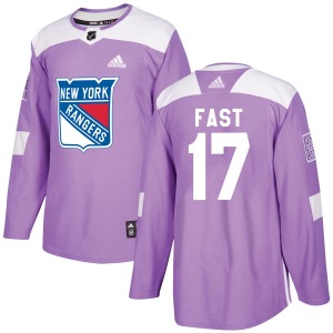 Youth Jesper Fast New York Rangers Adidas Authentic Purple Fights Cancer Practice Jersey