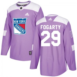 Youth Steven Fogarty New York Rangers Adidas Authentic Purple Fights Cancer Practice Jersey