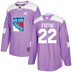 Youth Nick Fotiu New York Rangers Adidas Authentic Purple Fights Cancer Practice Jersey