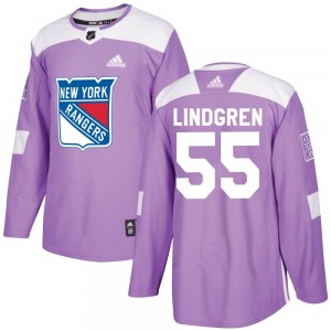 Youth Ryan Lindgren New York Rangers Adidas Authentic Purple Fights Cancer Practice Jersey