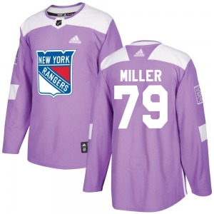 Youth K'Andre Miller New York Rangers Adidas Authentic Purple Fights Cancer Practice Jersey