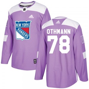 Youth Brennan Othmann New York Rangers Adidas Authentic Purple Fights Cancer Practice Jersey