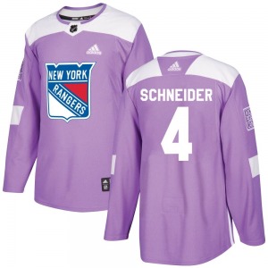 Youth Braden Schneider New York Rangers Adidas Authentic Purple Fights Cancer Practice Jersey